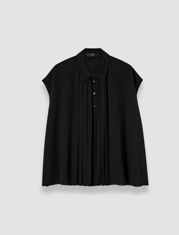joseph Antin Airy Plissé Blouse Black