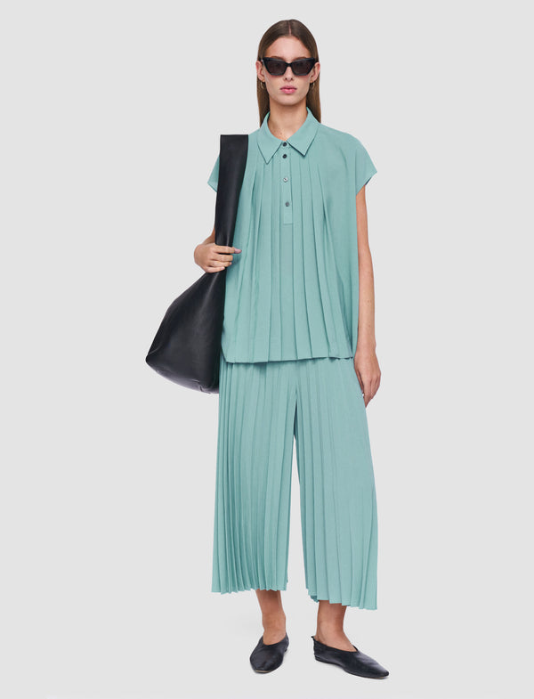 Joseph Anvers Airy Plissé Trousers Lagoon