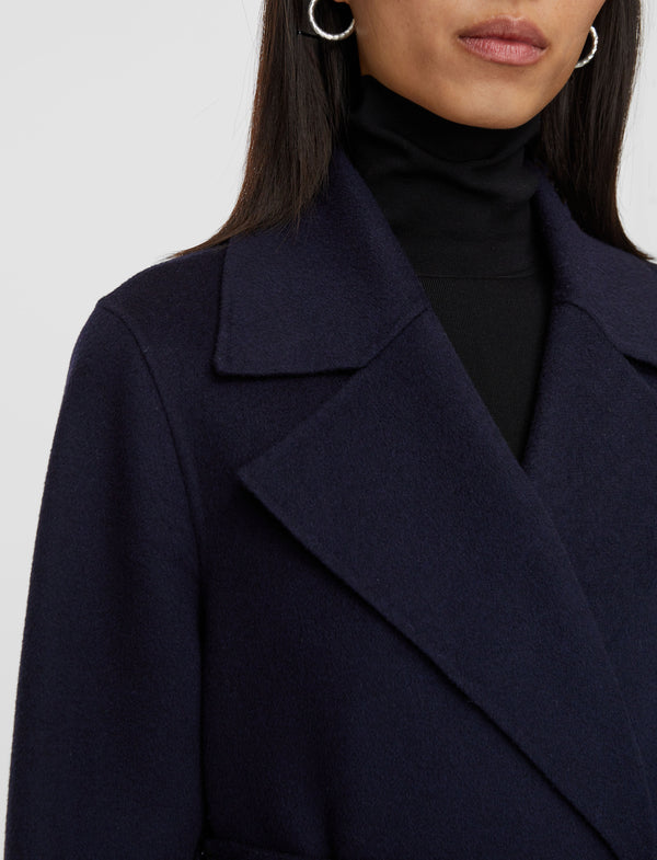 Joseph Arline Double Face Cashmere Coat Navy