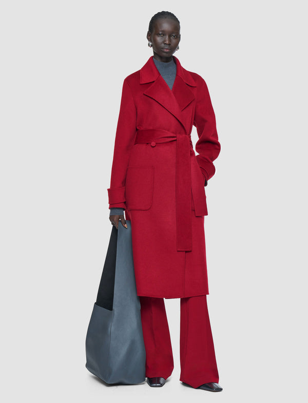 Joseph Arline Double Face Cashmere Coat Ruby