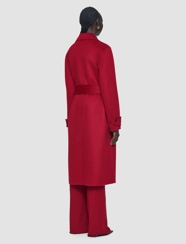 Joseph Arline Double Face Cashmere Coat Ruby
