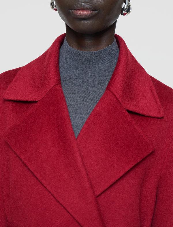 Joseph Arline Double Face Cashmere Coat Ruby