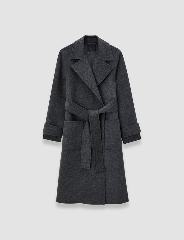 joseph Arline Double Face Cashmere Coat Smoke