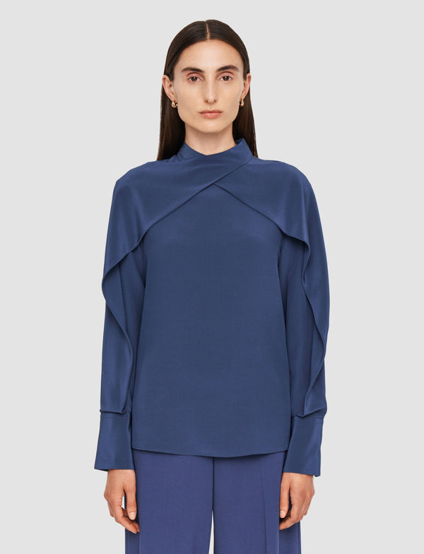 Joseph Bailie Silk Crepe De Chine Blouse Harbour