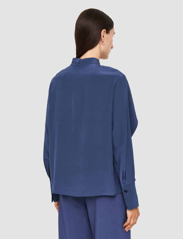 Joseph Bailie Silk Crepe De Chine Blouse Harbour