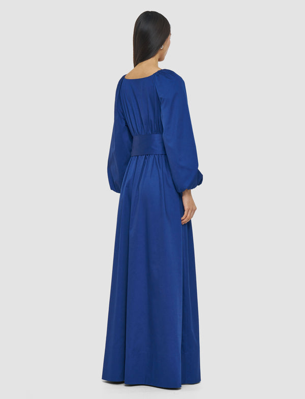 Joseph Bellan Cotton Sateen Dress Cobalt