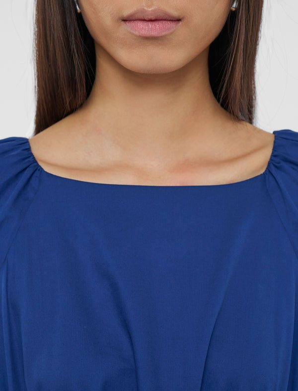 Joseph Bellan Cotton Sateen Dress Cobalt