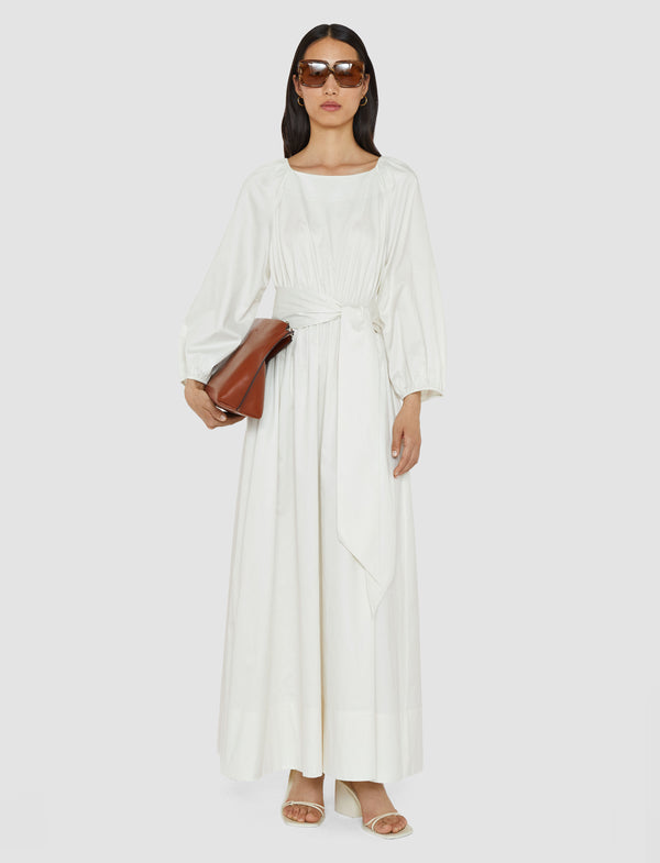 Joseph Bellan Cotton Sateen Dress Ivory
