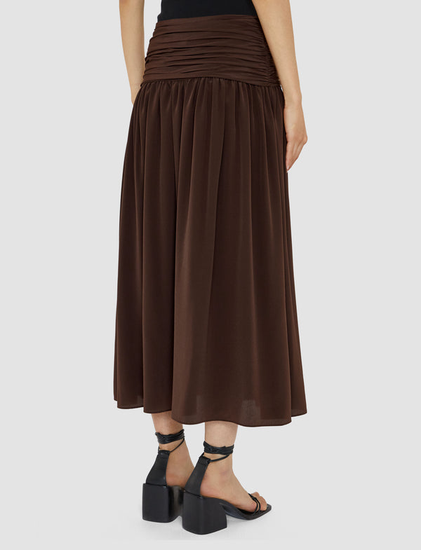 Joseph Bex Crepe De Chine Silk Skirt Ebony