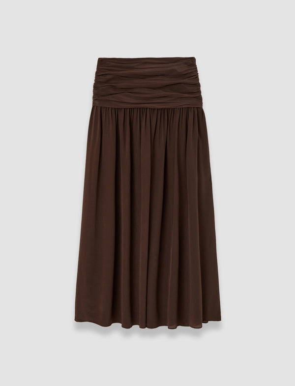 joseph Bex Crepe de Chine Silk Skirt Ebony