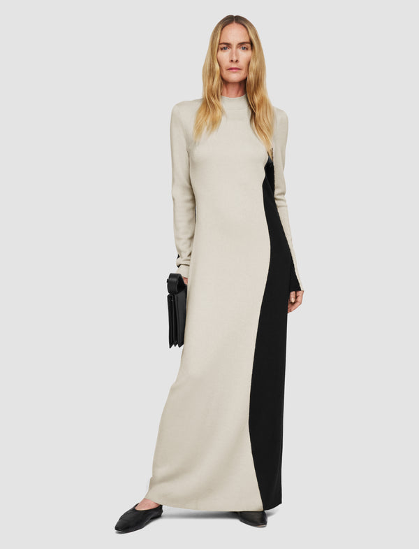 Joseph Bi-Colour Knit Dress Quail/Black