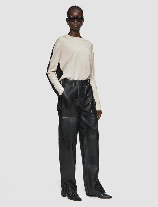 Joseph Bi-Colour Knit Jumper Quail/Black