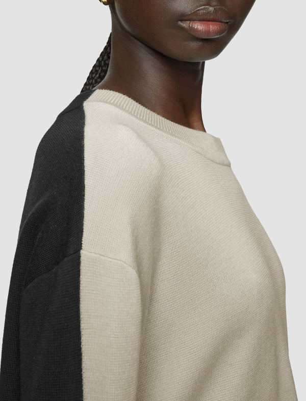 Joseph Bi-Colour Knit Jumper Quail/Black