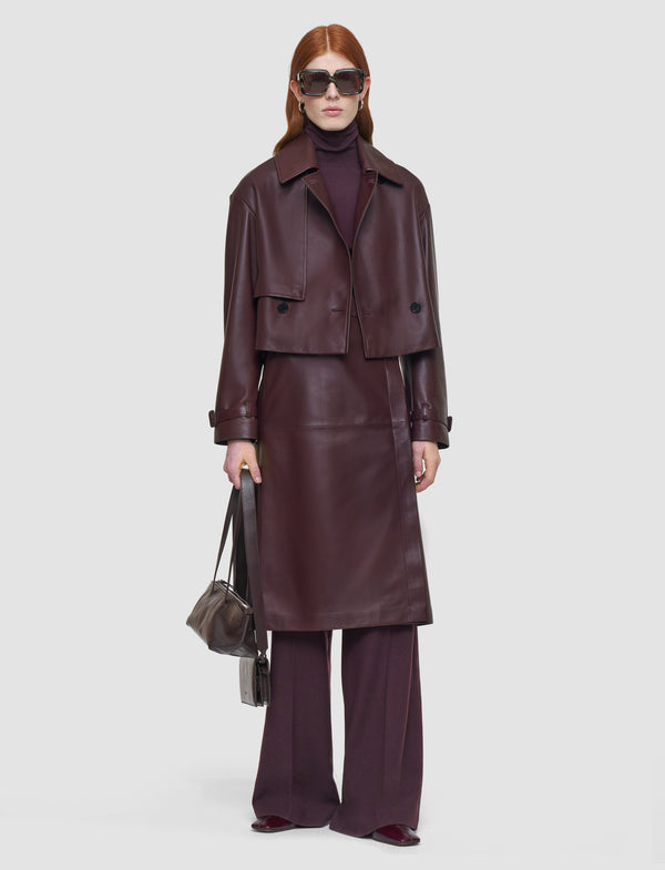 Joseph Blaise Nappa Leather Jacket Maraschino