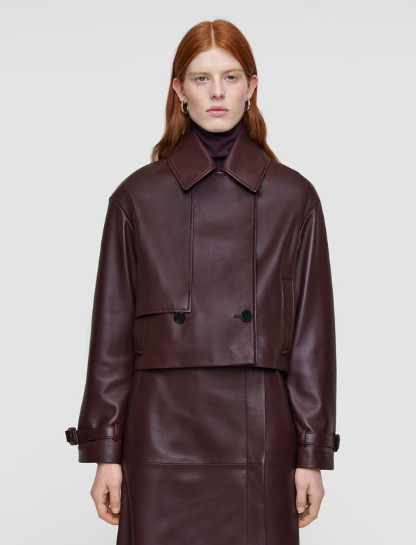 Joseph Blaise Nappa Leather Jacket Maraschino