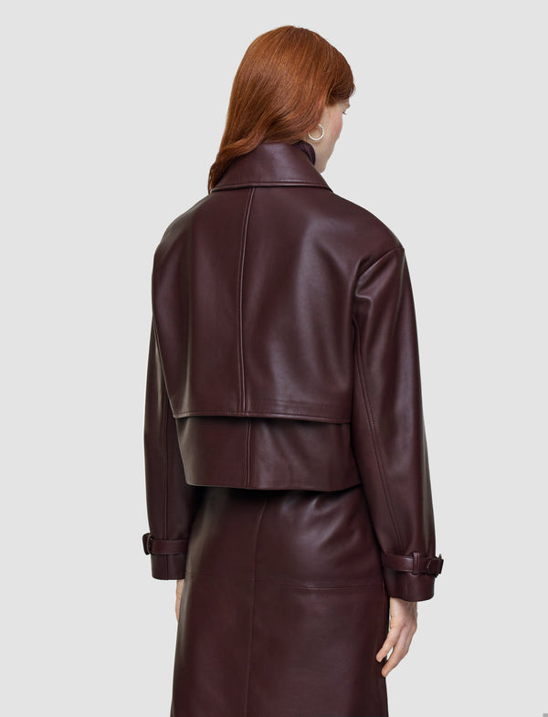 Joseph Blaise Nappa Leather Jacket Maraschino