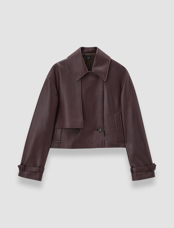 joseph Blaise Nappa Leather Jacket Maraschino