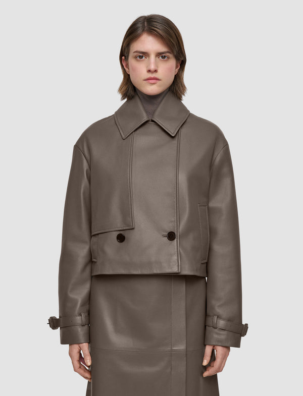 Joseph Blaise Nappa Leather Jacket Mushroom