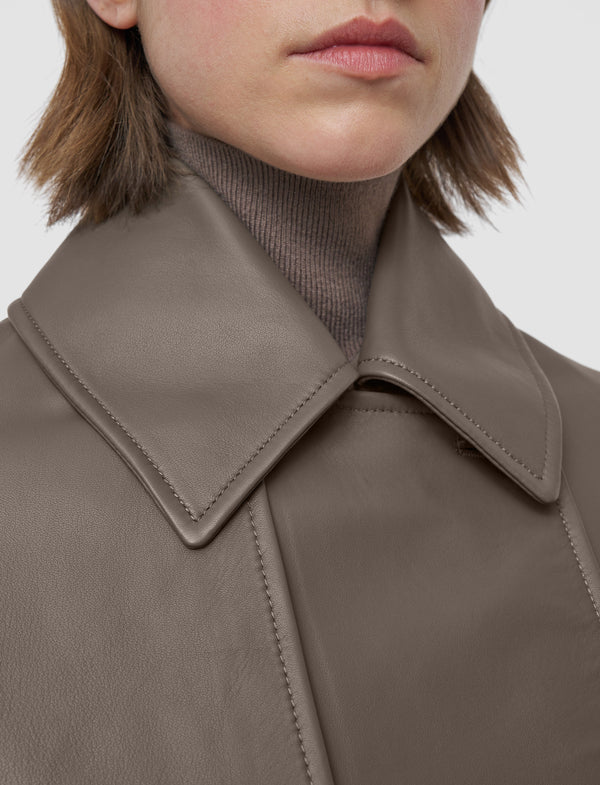 Joseph Blaise Nappa Leather Jacket Mushroom