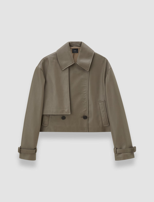 joseph Blaise Nappa Leather Jacket Mushroom