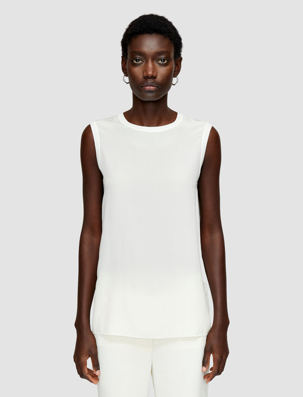 Joseph Bley Crepe De Soie Silk Blouse Ivory