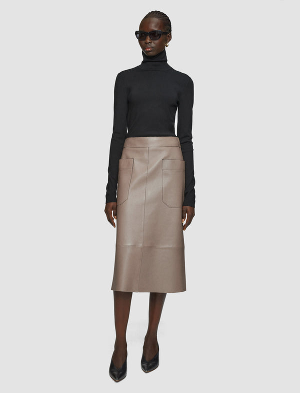 Joseph Blomfield Nappa Leather Skirt Escargot