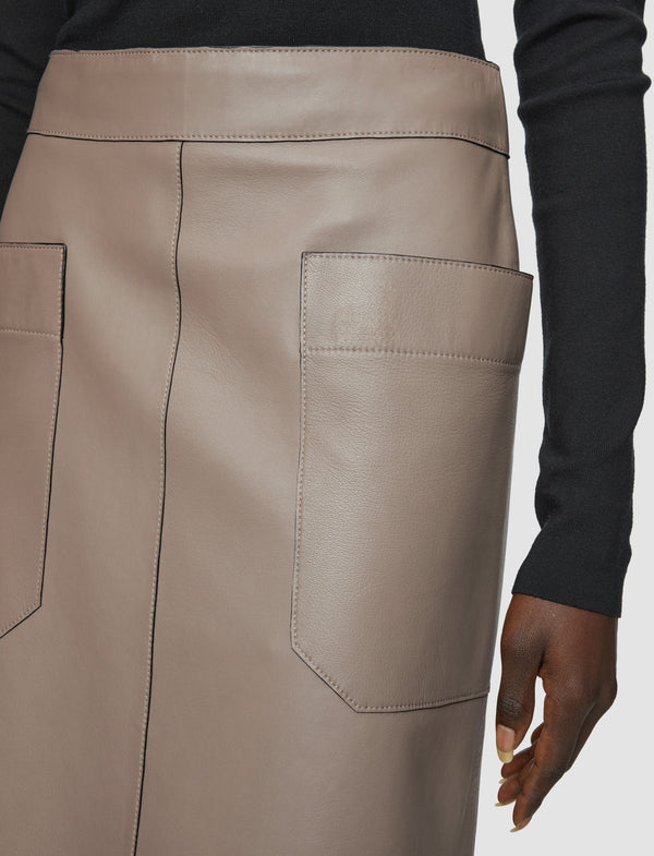 Joseph Blomfield Nappa Leather Skirt Escargot