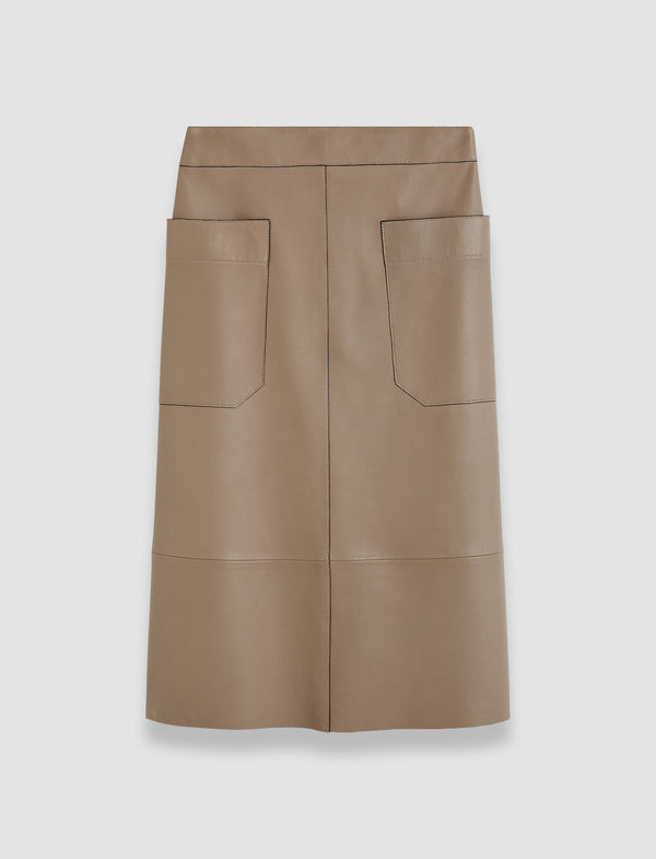 joseph Blomfield Nappa Leather Skirt Escargot