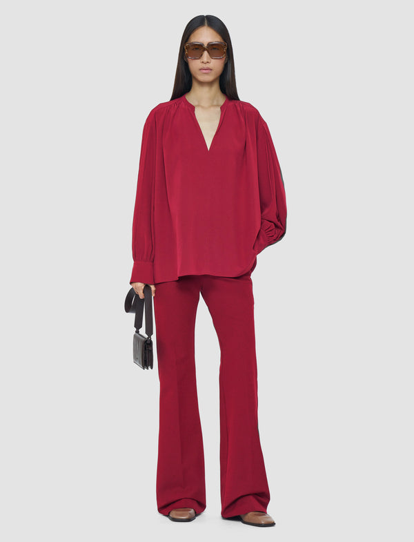 Joseph Blondel Crepe De Chine Silk Blouse Ruby
