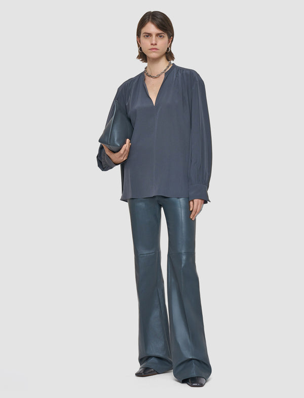 Joseph Blondel Crepe De Chine Silk Blouse Smoke