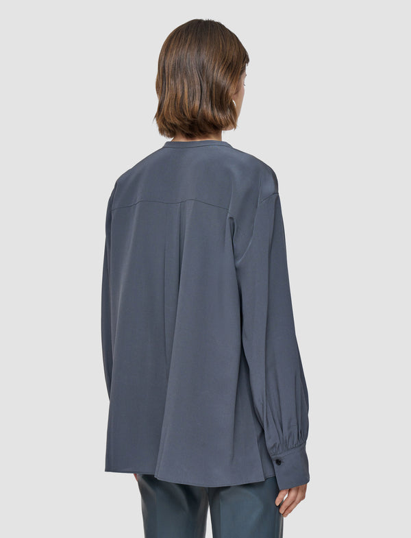 Joseph Blondel Crepe De Chine Silk Blouse Smoke