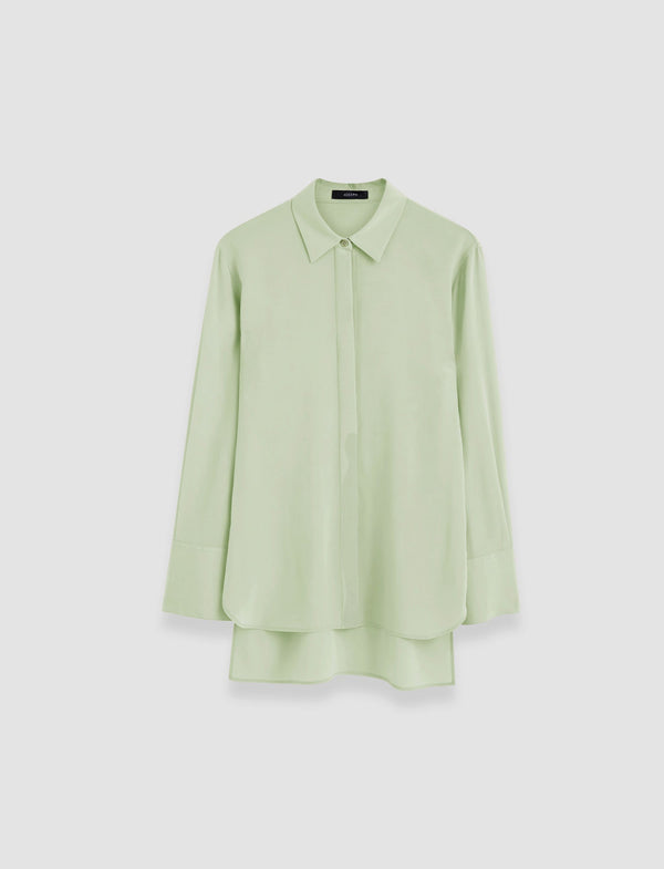 joseph Bold Crepe de Soie Silk Blouse Matcha