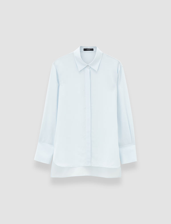 joseph Bold Crepe de Soie Silk Blouse Oxford Blue