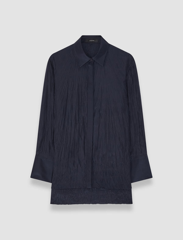 joseph Bold Habotai Silk Blouse Navy