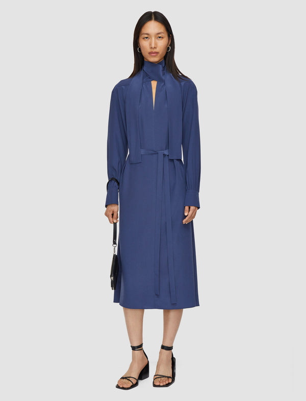 Joseph Bolero Silk Crepe De Chine Dress Harbour