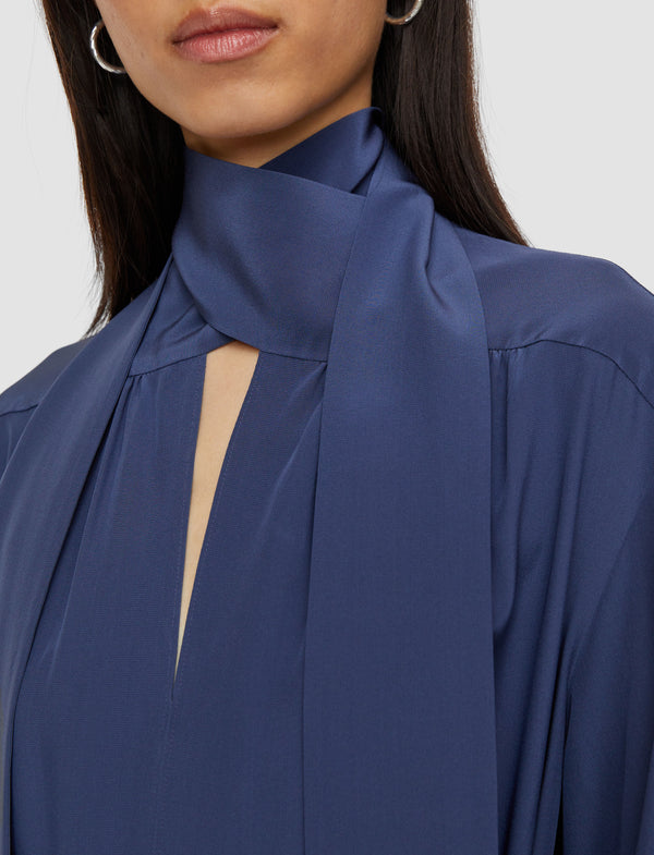 Joseph Bolero Silk Crepe De Chine Dress Harbour