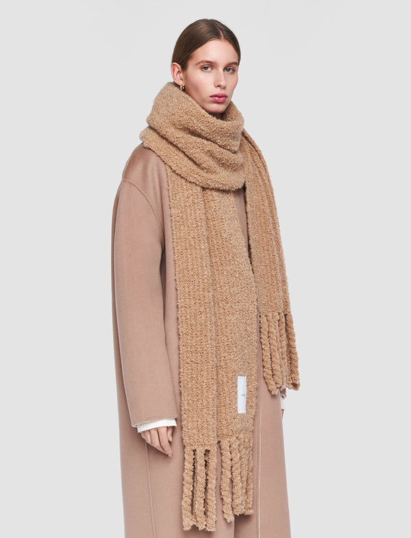 Joseph Bouclé Knit Scarf Camel