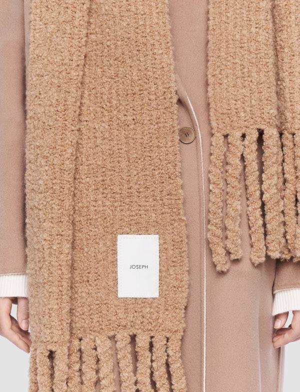 Joseph Bouclé Knit Scarf Camel