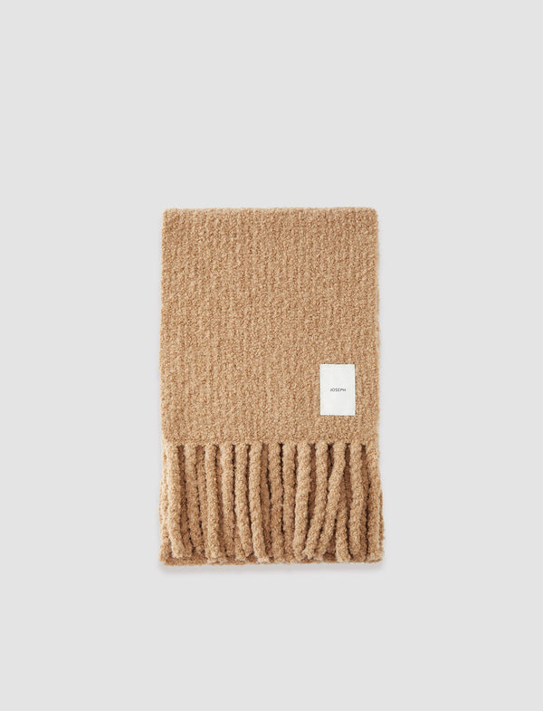 joseph Bouclé Knit Scarf Camel