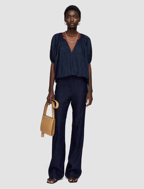 Joseph Briela Habotai Silk Blouse Navy