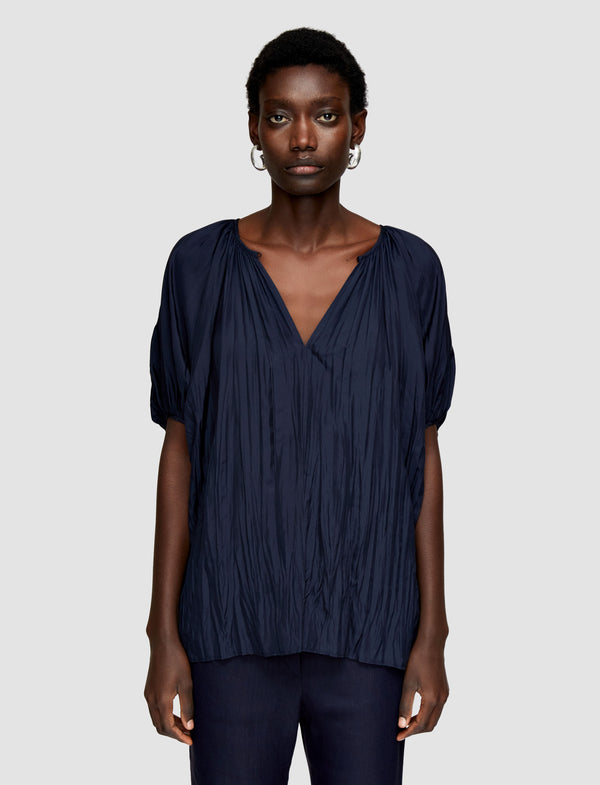 Joseph Briela Habotai Silk Blouse Navy