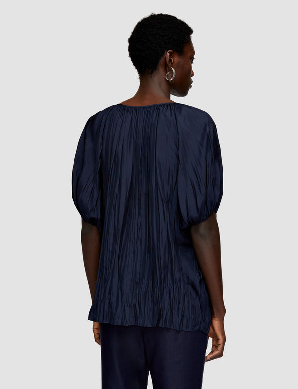 Joseph Briela Habotai Silk Blouse Navy