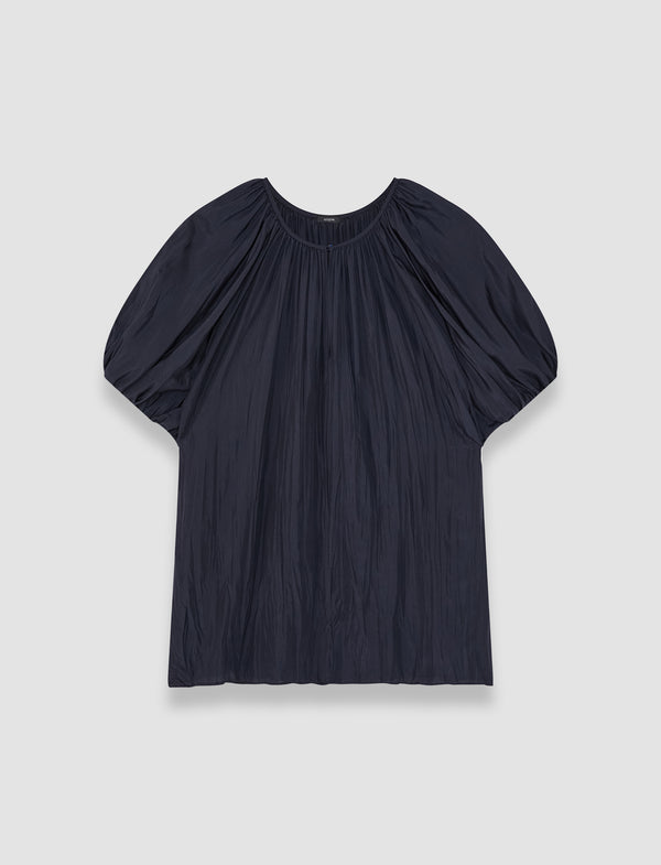 joseph Briela Habotai Silk Blouse Navy