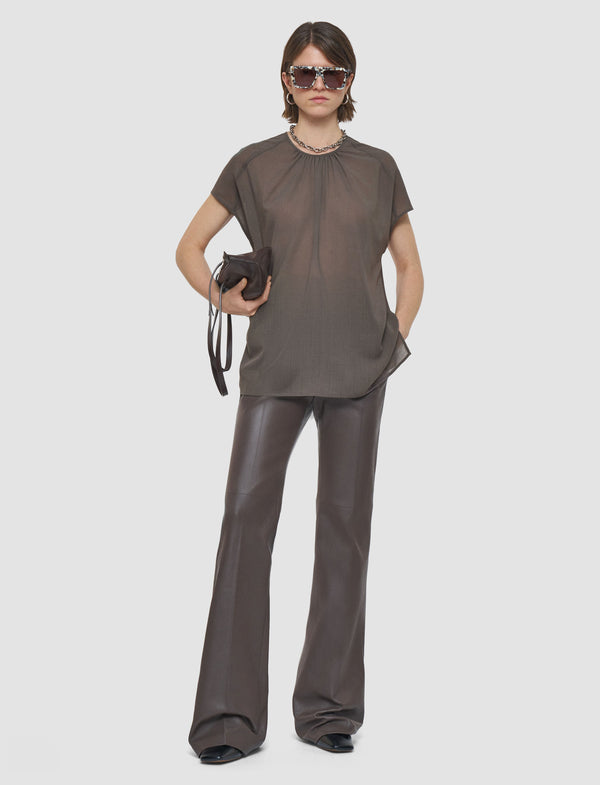 Joseph Broca Sheer Fine Wool Blouse Mushroom