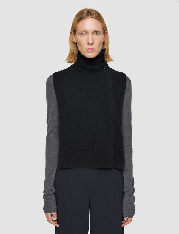 Joseph Brushed Cashmere Bib Black