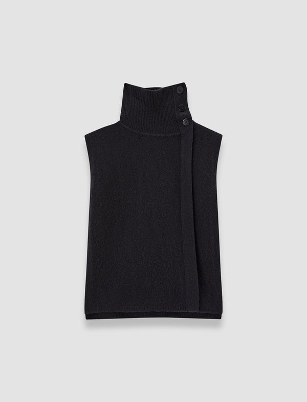 joseph Brushed Cashmere Bib Black