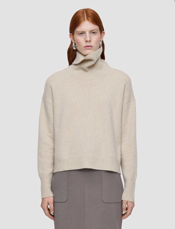 Joseph Brushed Cashmere High Neck Jumper Affogato