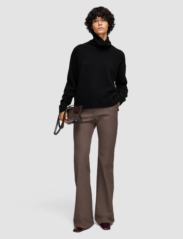 Joseph Brushed Cashmere High Neck Jumper Black