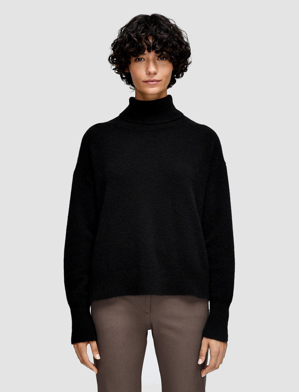 Joseph Brushed Cashmere High Neck Jumper Black