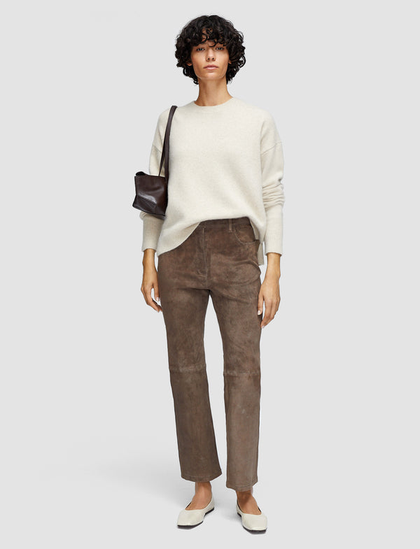 Joseph Brushed Cashmere Round Neck Jumper Affogato